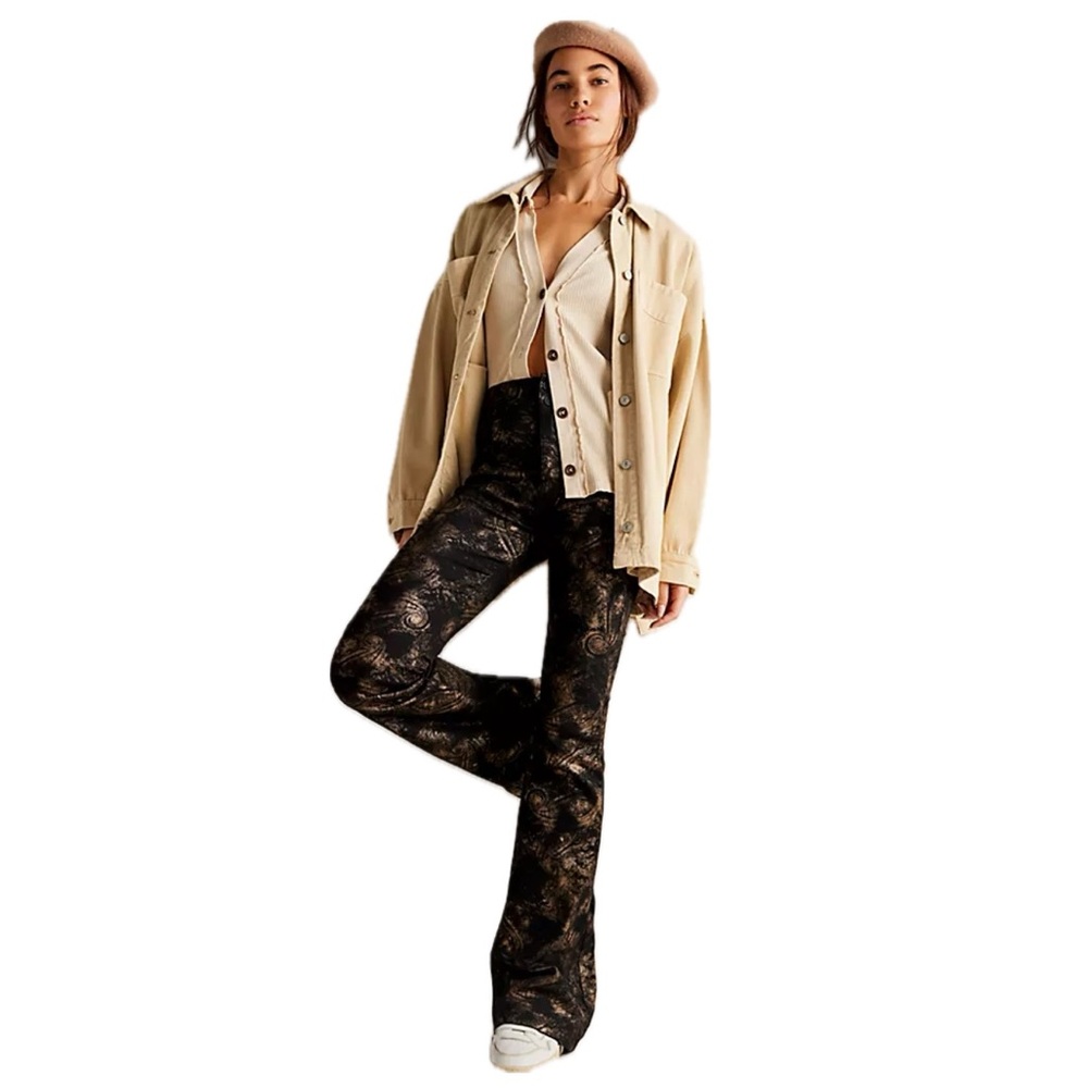 We The Free Black and tan Flare Jeans